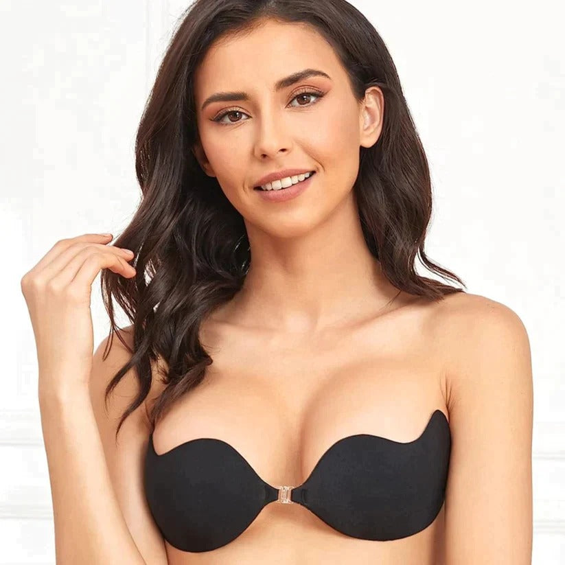 Zelura Invisible Lift™ | Strapless Push-Up Bra | Nude - Black