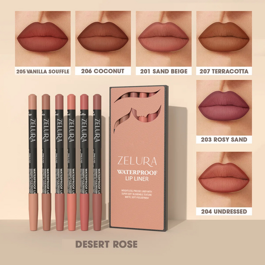 Velvet Matte Lip Liner | Desert Rose - Set of 6