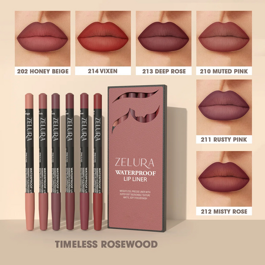 Velvet Matte Lip Liner | Timeless Rosewood - Set of 6
