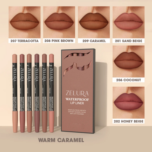 Velvet Matte Lip Liner | Warm Caramel - Set of 6